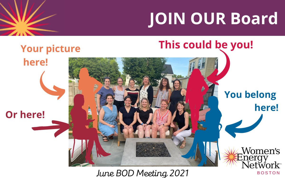 #WENBoston is looking for new board members!

Nominations are now open for the five (5) positions that will be vacant on the 2022 WEN Boston Board of Directors.
For more information and how to apply see our website here:  buff.ly/31TE4w6
ey