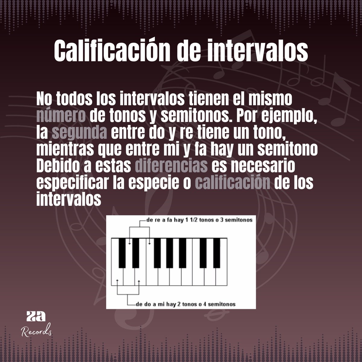 za_records's tweet photo. ¿Qué son los intervalos musicales?
Se encarga de medir la distancia entre dos tonos musicales, distingue la altura entre dos notas. Se miden con tonos y semitonos.
#producertips #productormusical  #homestudio #audioproducer #tipsmusicales #melodias #armonias
#educaciónmusical https://t.co/9d9SUsXVqg