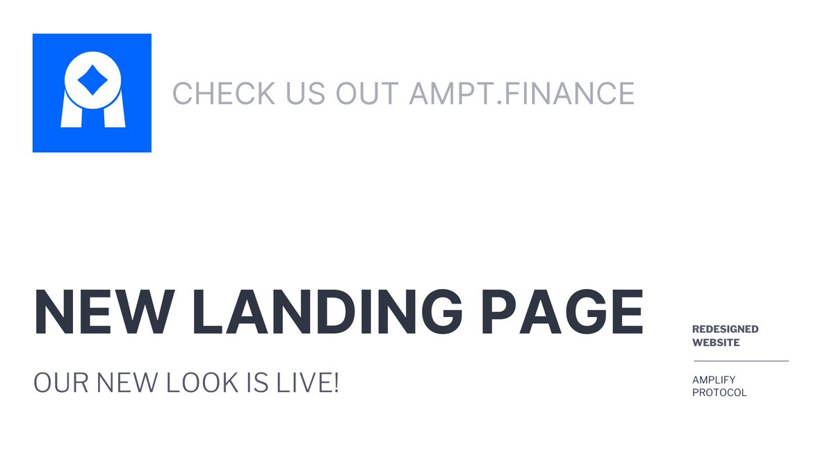 🖥️NEW WEBSITE is LIVE! Full Redesign!

Plus - News on beta testing and a top exchange listing to follow shortly! 

visit ampt.finance and see what you think! 
feedback is welcome in the comments below 👇