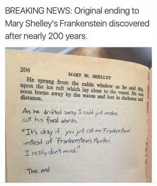 horrorworksmag's tweet photo. This is a safe space for you Frankenstein’ers. https://t.co/V55KlFxYZ6