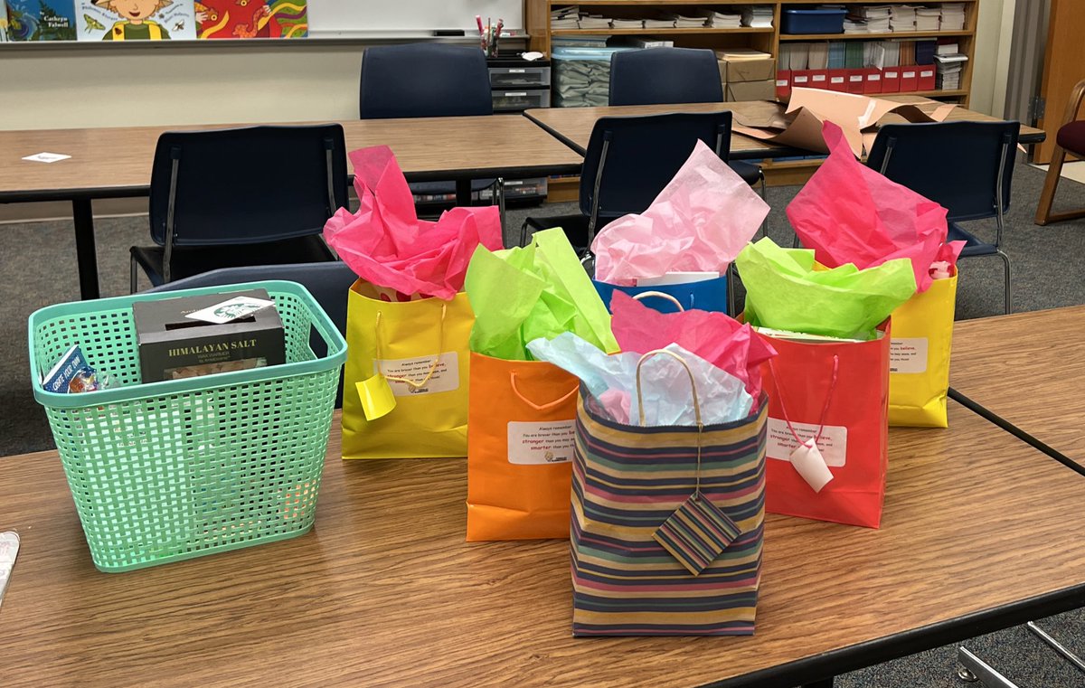 Today was amazing! I got to do my first Parent Meeting and introduce them to SEL and my role! These gift bags were raffled to the parents who attended! :) #SEL #studentchampion #irvingisd