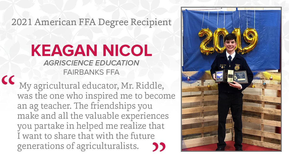 ACELatOSU's tweet photo. Keagan Nicol, an agriscience education major from the Fairbanks FFA Chapter, will receive his American FFA Degree this weekend.
Congratulations Keagan!
#TeachAg #ACELatOSU #CFAES #FFAconv https://t.co/AtYq8Gim2N