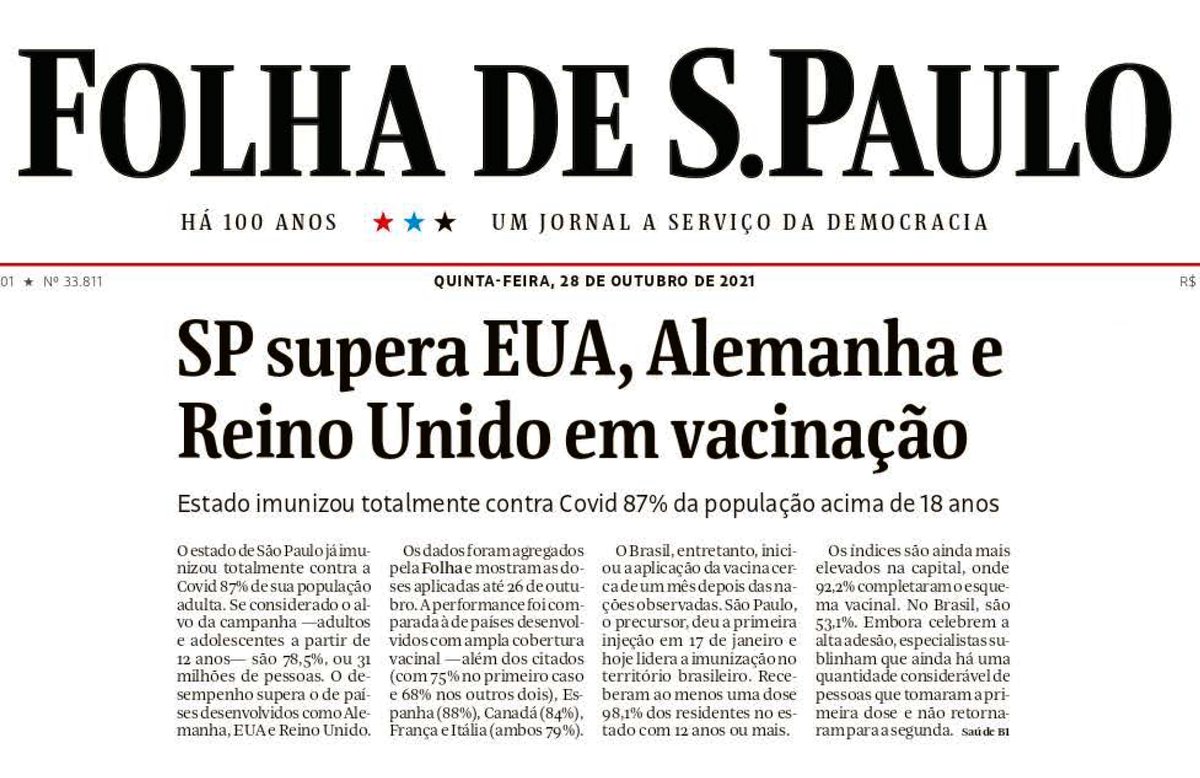 PSDBCampinas's tweet photo. SP na vanguarda da vacinação! https://t.co/sHsa6LYK5i