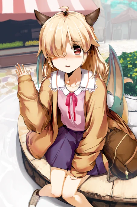 髪ほどいて待ち合わせ中のイノリちゃん
#プリコネR 