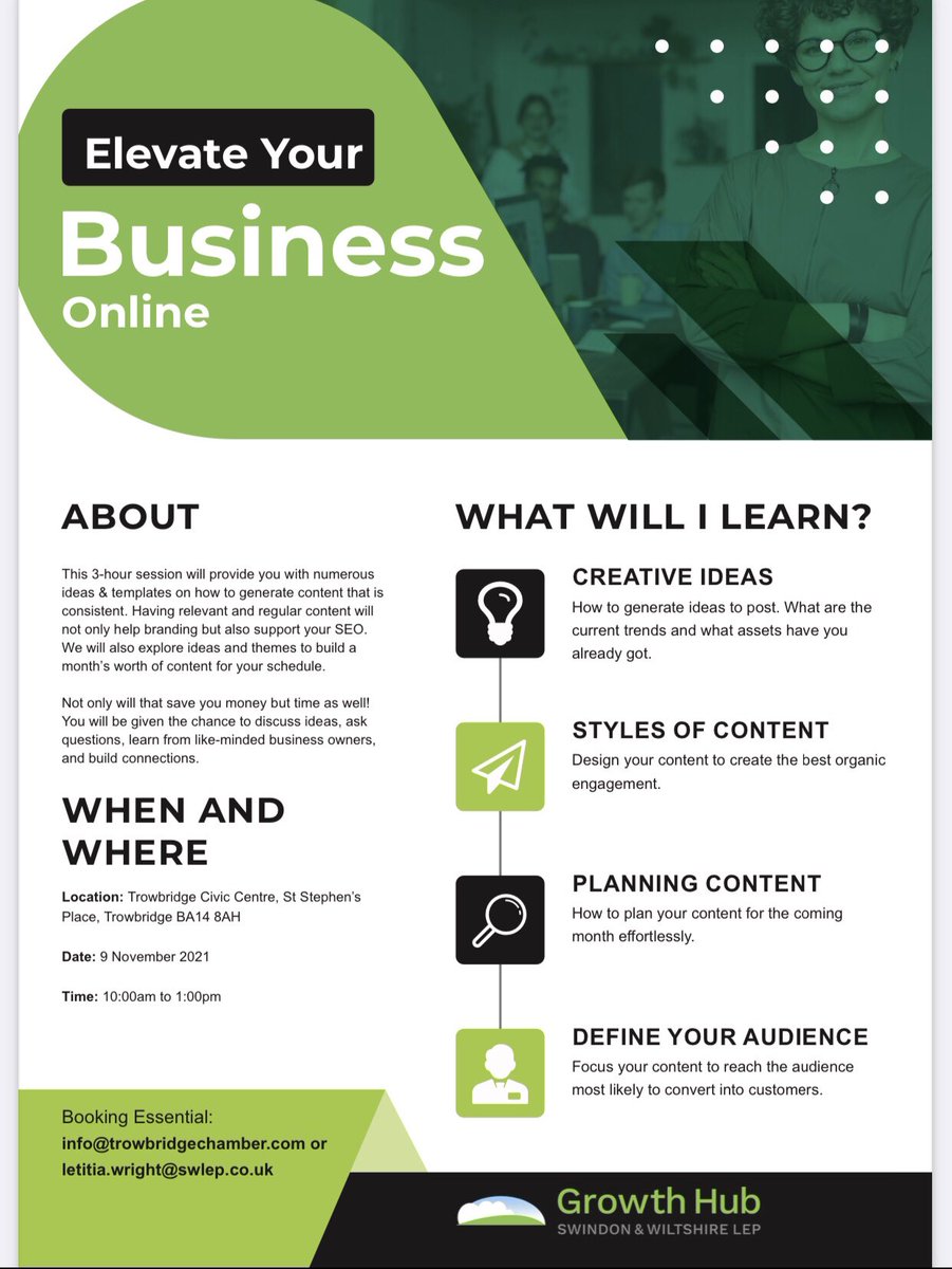 Our next event is with @SWLEP and <a href="/TrowbridgeCivic/">The Civic Trowbridge</a> helping businesses with #DigitalMarketing training