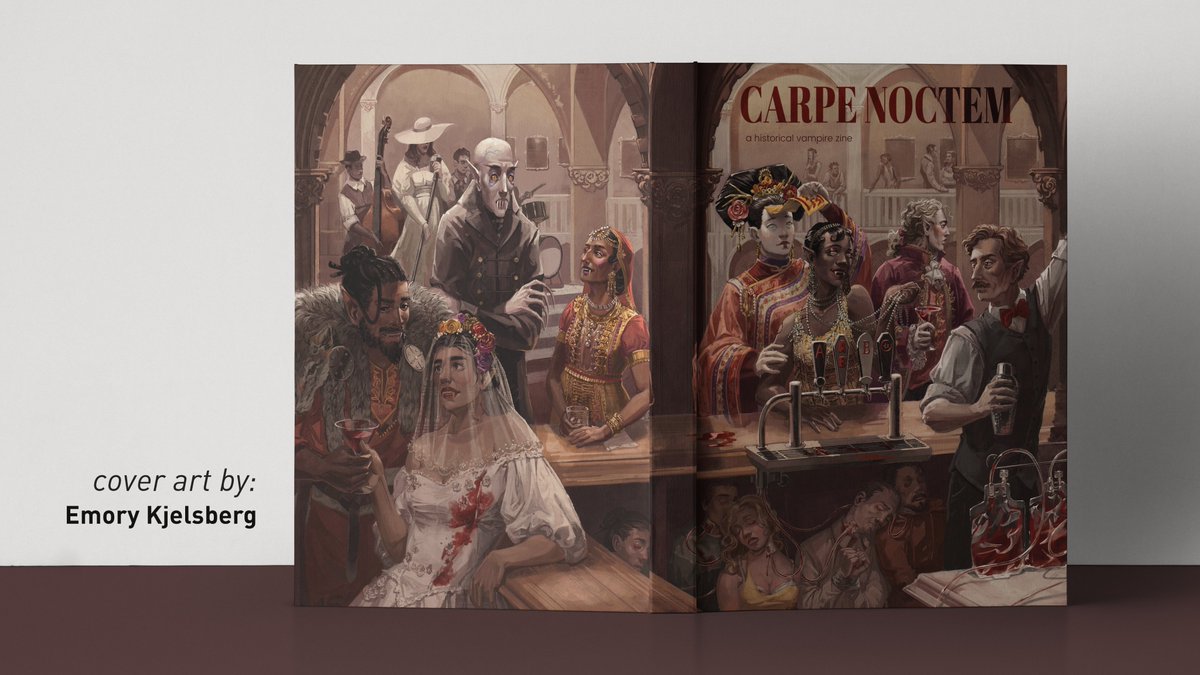 🦇Hello and good evening!🦇

The cover of Carpe Noctem Zine is now revealed!

This gorgeous cover by @emory_kjelsberg  is one of many phenomenal works featured in Carpe Noctem Zine.

Look out for the zine soon! Our Kickstarter launches October 30th! 🧛