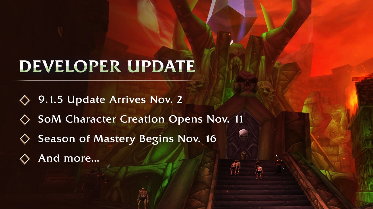 Warcraft's tweet photo. We've got all the latest updates for #Shadowlands and #WoWClassic.

📜 https://t.co/6uCQO3MrUD https://t.co/TtMfqI3VIL