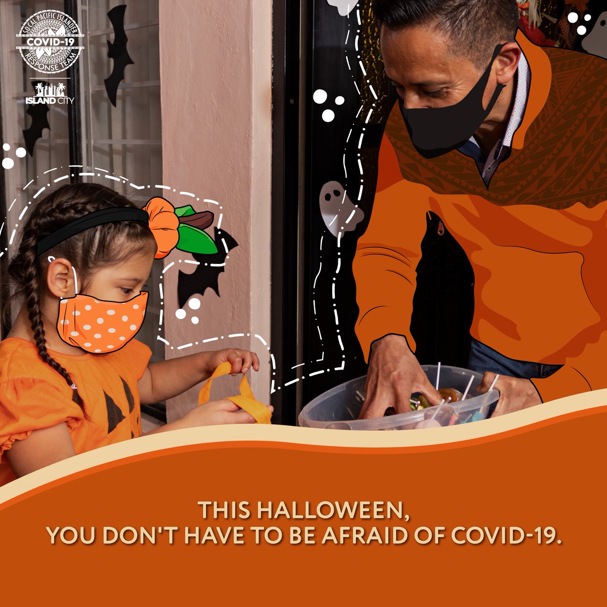 SoCalPICRT's tweet photo. It’s spooky season, but you don’t have to be afraid of COVID-19. Getting vaccinated is safe for those 12 years & up. Enjoy the spooky season & protect your loved ones by getting vaccinated.
#TogetherTowardHealth #NHPIHealth #BeVaccineHopeful #SpookySeason https://t.co/G5ADWTyL8O