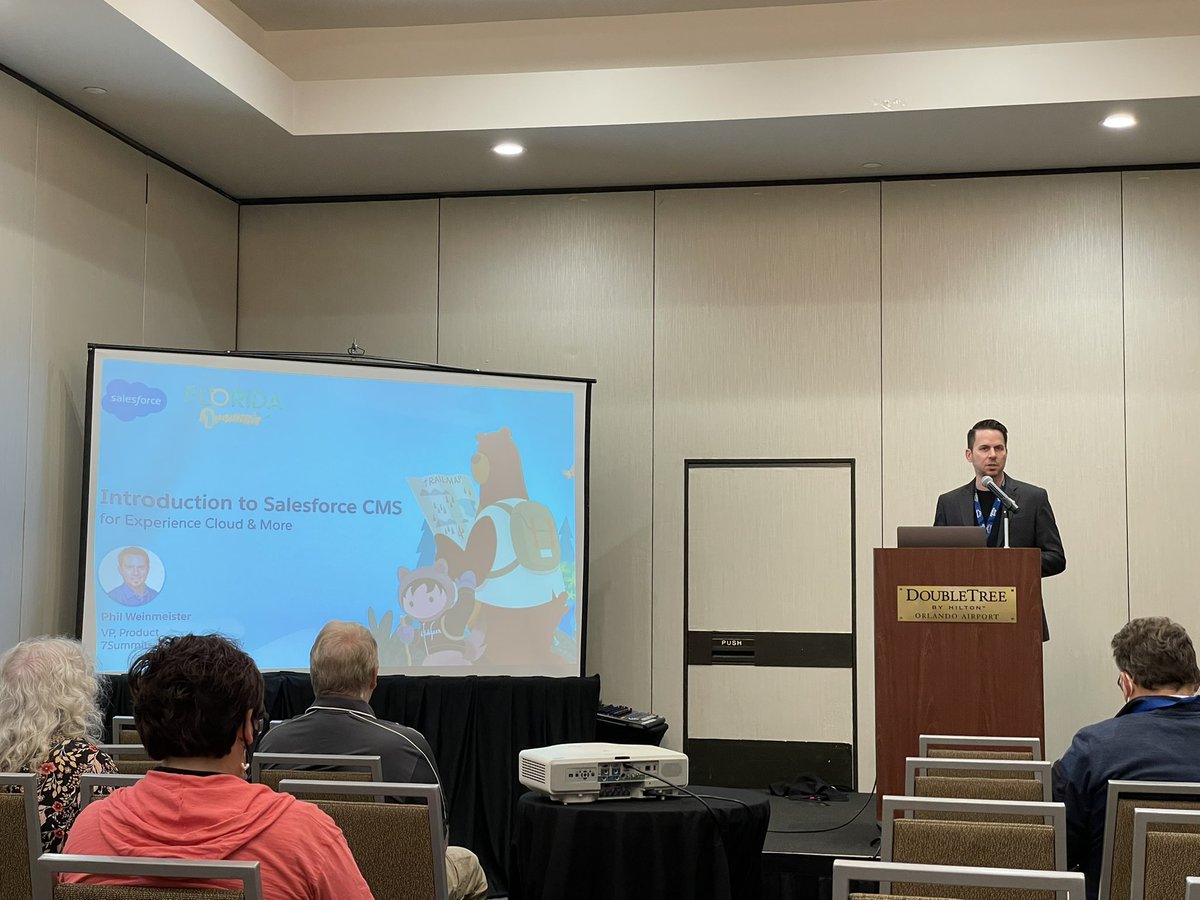 jarrodmichael's tweet photo. I’ve moved on from reptiles to @PhilWeinmeister laying down some @salesforce CMS goodness here at @dreamin_florida! #cms @ExperienceCloud @7SummitsInc https://t.co/PhptyyC0Iu