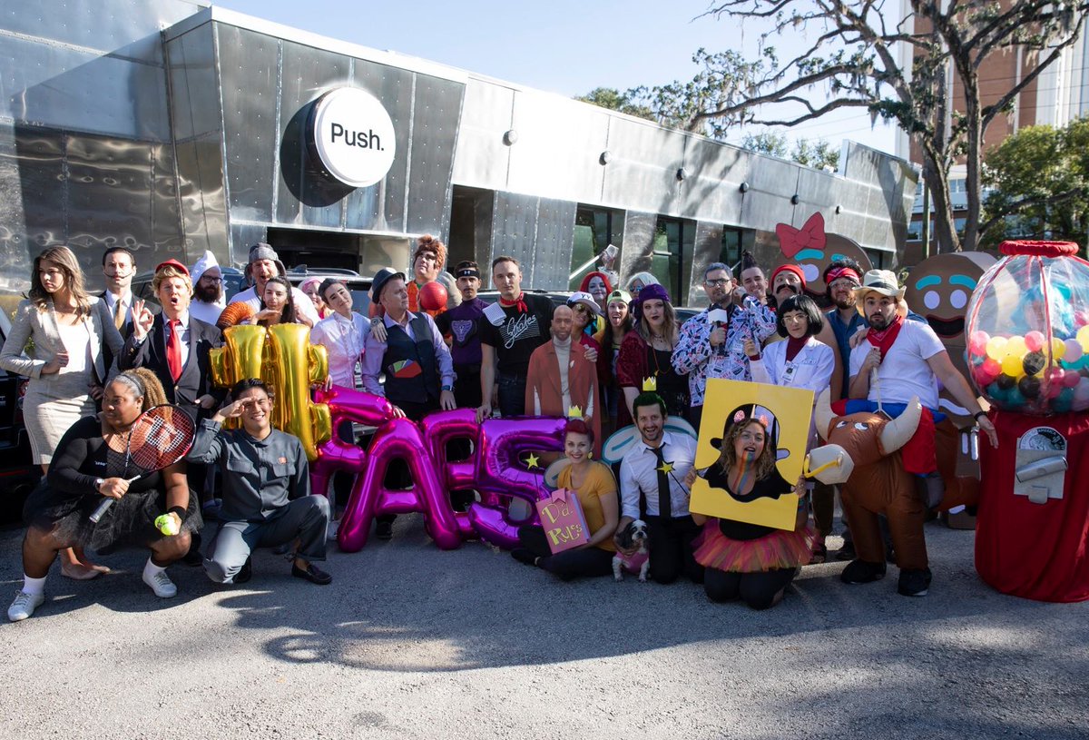 PushHere's tweet photo. Push. Halloween over the years. Get ready for the big reveal tomorrow. 25 years means we are going BIG. Check back tomorrow to vote for your favorite costume. 🎃  #Push #PushHalloween #Halloween #costumeideas #halloweencostumes #25years #Push25 https://t.co/DichuBMbBv