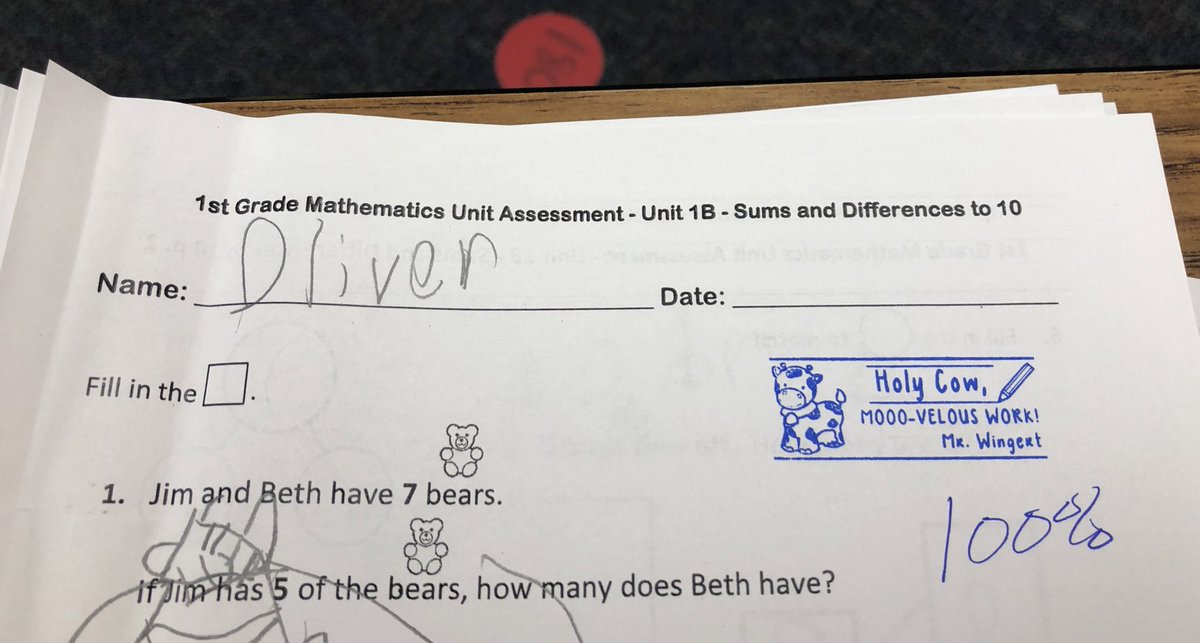 Wingertclass's tweet photo. I love using my cow stamp on math assessments! https://t.co/PpSUcIjOfS
