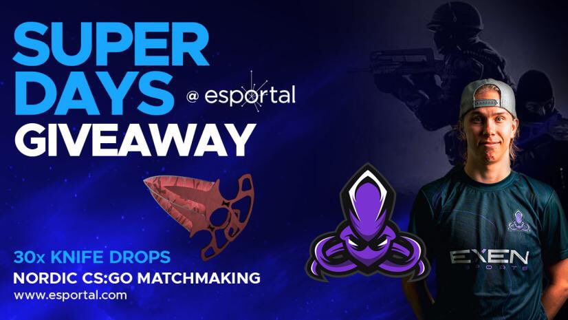 ykiscsgo's tweet image. Superpäivät on taas bäck 30 puukkodropin kera! 🔥 Vielä lisäksi giveaway täällä mun twitterissä, osallistua voit

1. Retweettaa
2. Seuraa @ykiscsgo, @esportalfi ja @ExenEsports
3. Kommentoi postauksee

Nähdään serverillä!

#ad