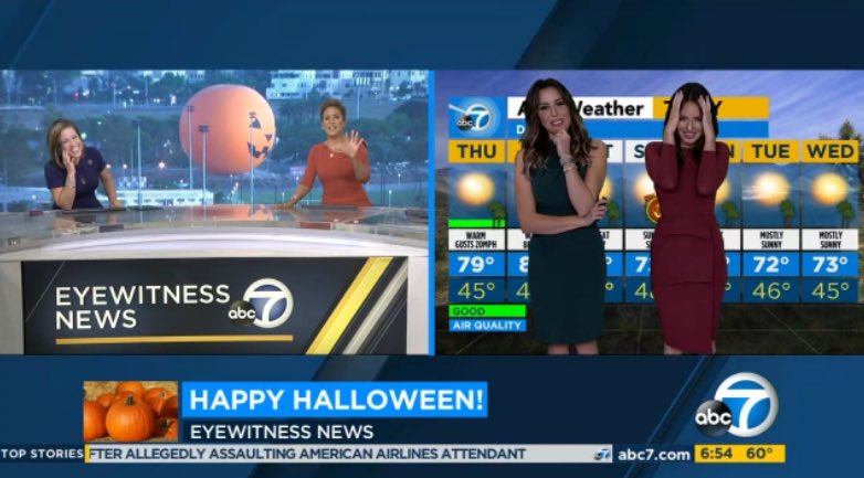 ABC7BriannaR's tweet photo. This picture says it all @abc7leslielopez 😂🧡 @ABC7Brandi @abc7leslie https://t.co/x2XQrdycE4