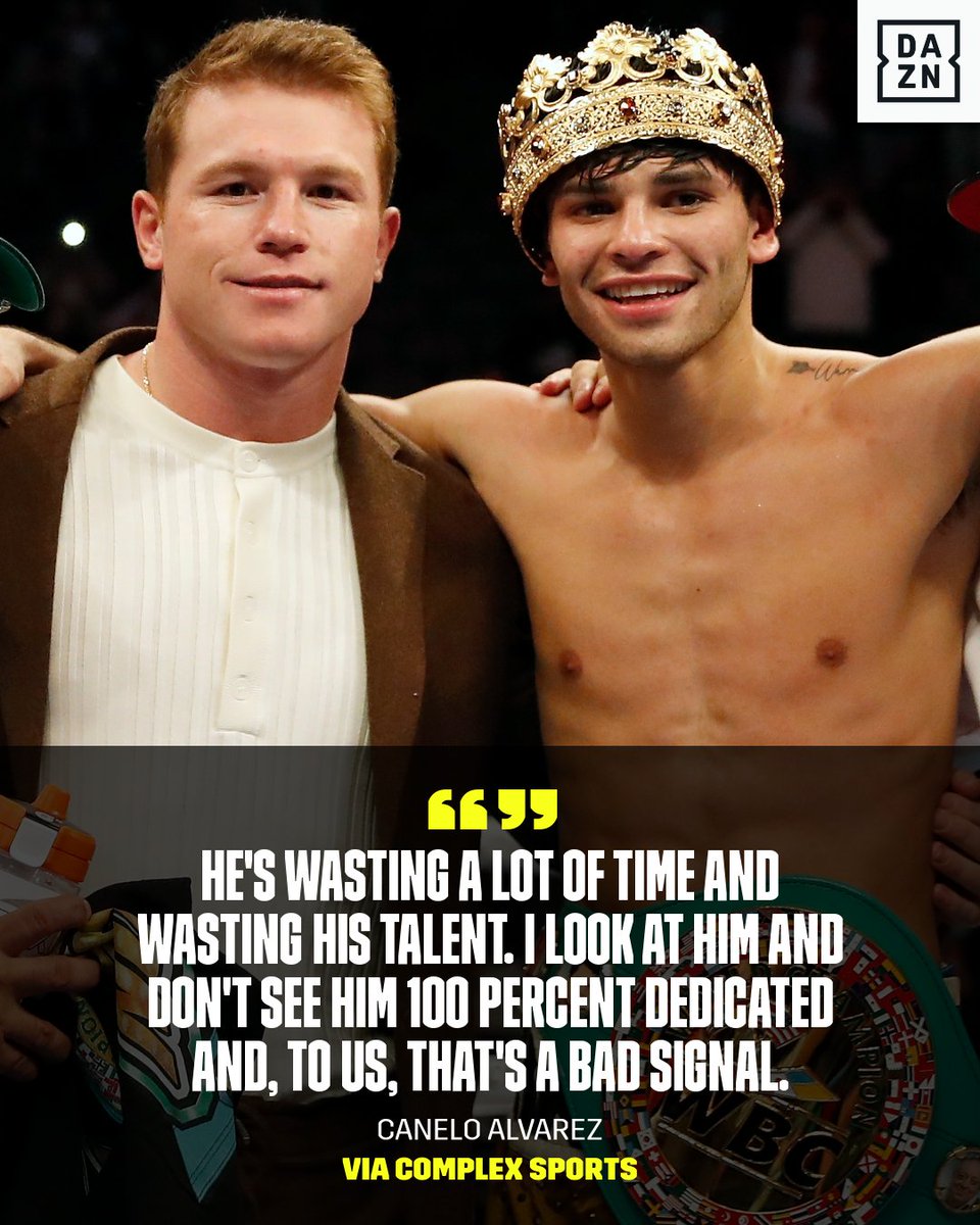 DAZNBoxing's tweet photo. Canelo did not hold back about Ryan Garcia 😮 https://t.co/ksdcVAVAZq