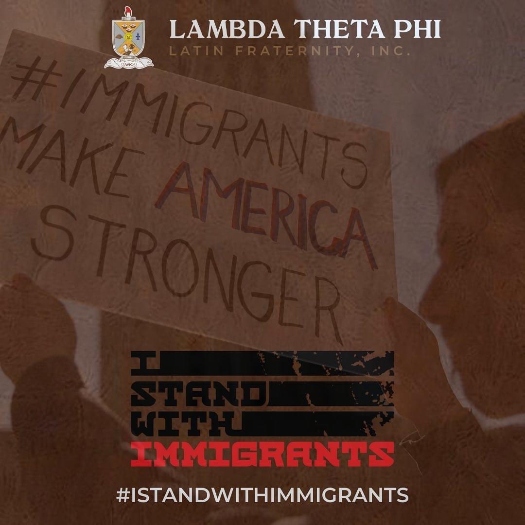 UCBLambdas's tweet photo. Today is the 6th annual I Stand With Immigrants Day of Action! Immigrants have made and continue to make countless contributions to communities across the country. 

Share your support by using the #IStandWithImmigrants hashtag! #Lambdas #LambdaThetaphi #ΛΘΦ #Lambda1975 https://t.co/jEUbD403Jl