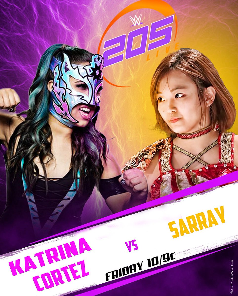 New Poster Design I did of @KatrinaC_WWE vs @SarrayWWE for tomorrow’s match on #WWE205Live