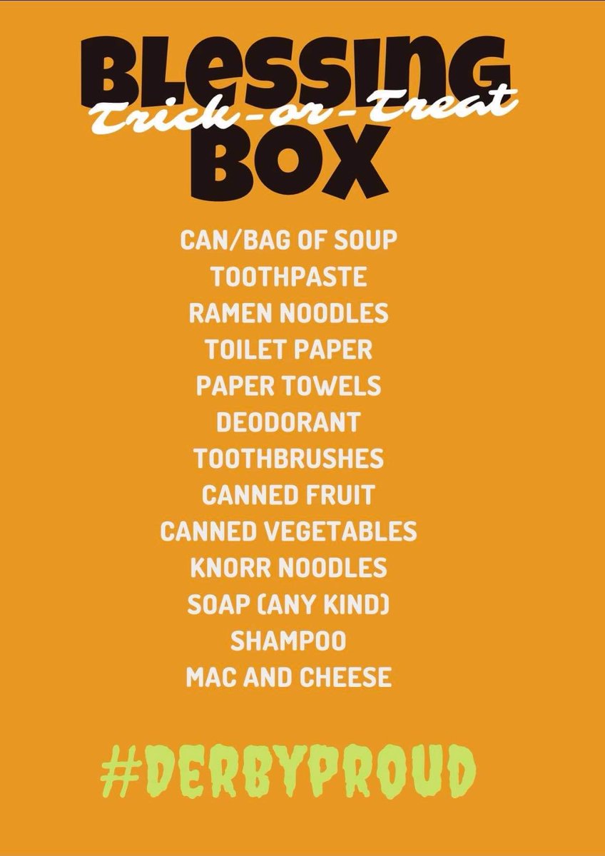 DHS_Panthers's tweet photo. On 10/31 @dhs_kay will be Trick-or-Treating to collect food items for the local blessing box. Please consider setting aside any of the items listed on the attached flyer to donate. Thank you! #greenisfamily https://t.co/TZqW9eTK7D