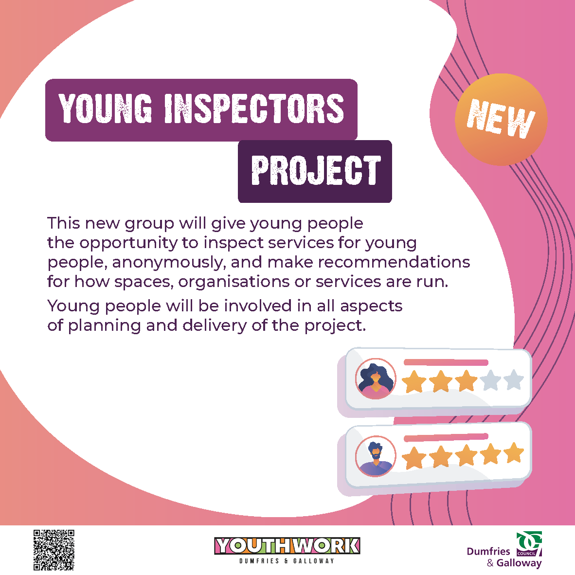 YOUTHWORKDG's tweet photo. What do you think of the services for young people in your area? Could they be better? Do they need some pointers? 🔎📣

Sign up for our NEW Young Inspectors Project here:
https://t.co/aQgp1DnatO https://t.co/9fyDZNOqlb