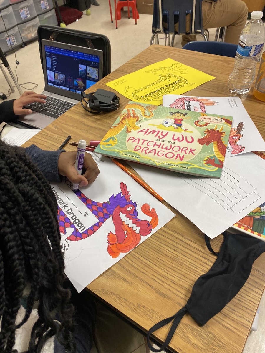 Read for the Record 2021! After reading Amy Wu and the Patchwork Dragon, students designed their own dragons and wrote descriptions of them!@PrincipalERD <a href="/DicksonTigers/">E.R. Dickson Tigers</a>