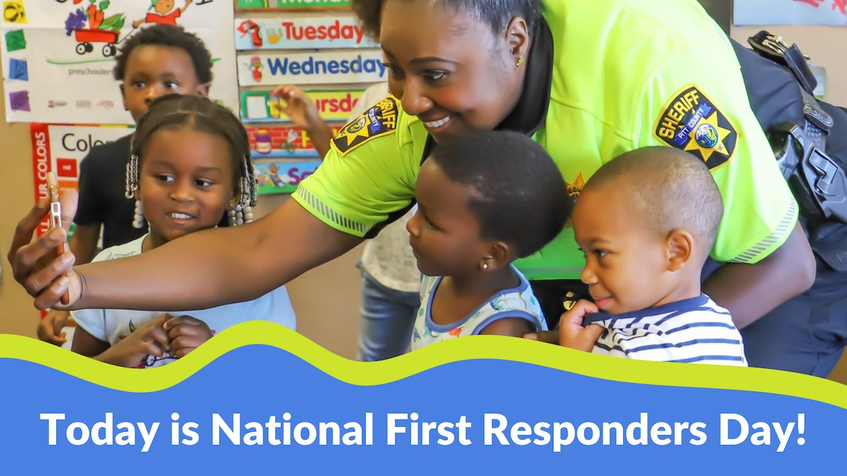 MPPFC's tweet image. Happy National First Responders Day! Thank you to our local heroes for everything they do 💙 Shoutout to @PittSheriff Lt. German for letting us get this adorable (pre-COVID) photo!
