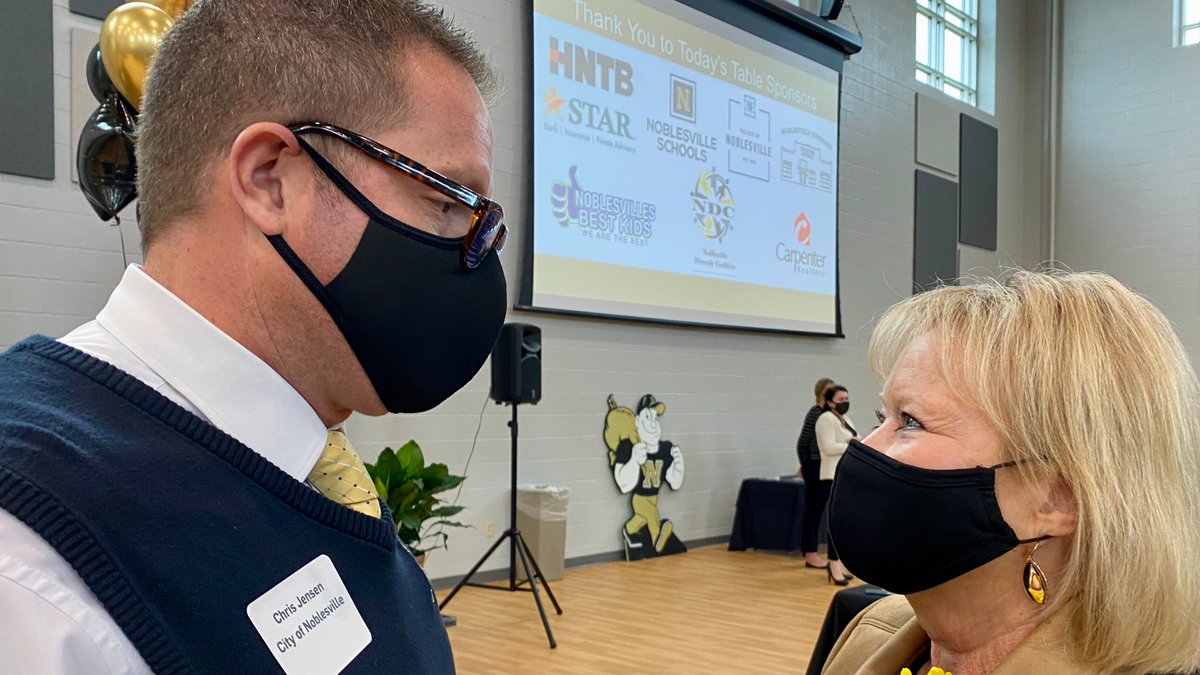 NobSchools's tweet photo. Today's @NoblesvilleCOC State of the Schools celebrated district accomplishments, highlighted challenges and announced Beaver Stadium https://t.co/b9O8zGTWTJ https://t.co/kLVxxqsgu9