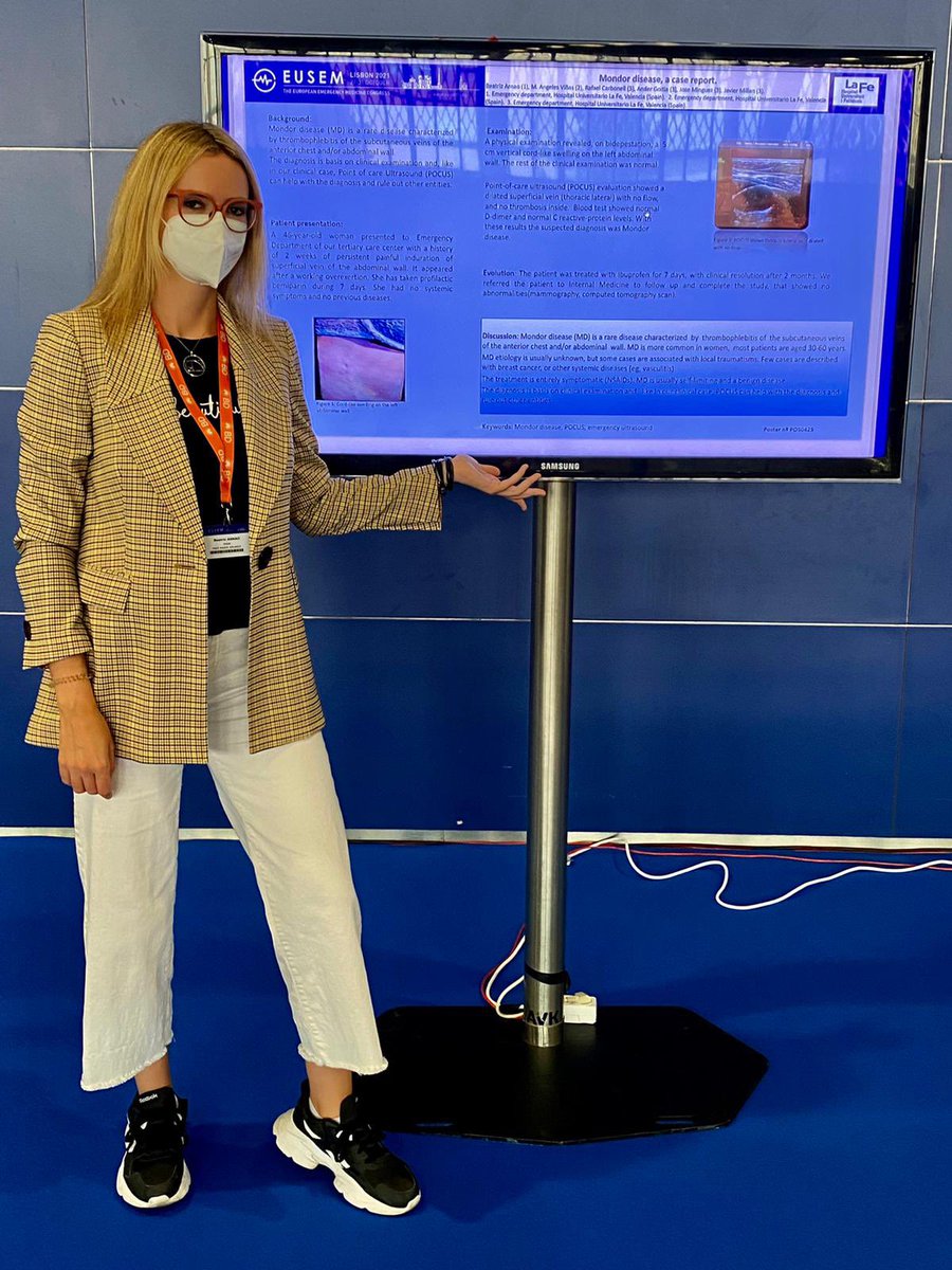 millanjav's tweet photo. En representación del Servicio de Urgencias de @HospitalLaFe en Lisboa #EUSEM21, las Dras. Gómez y Arnao. Enhorabuena por vuestro trabajo!! #EspecialidadUrgenciasYA @EuropSocEM @SEMES_CV https://t.co/dIr9FMz67I