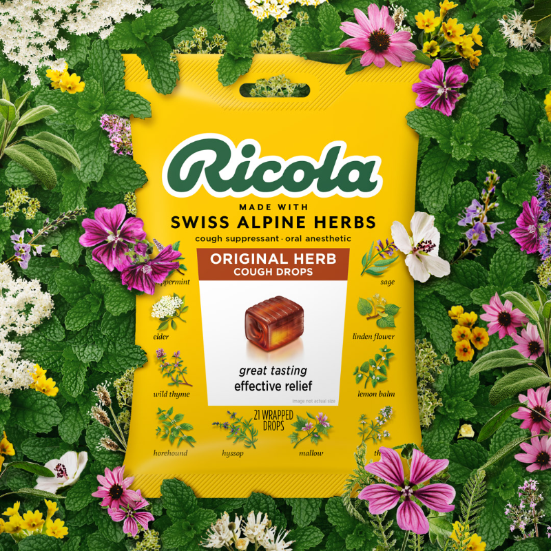 RicolaUSA's tweet photo. Embrace Swiss Alpine herbs and soothe your voice with the power of nature in every drop.