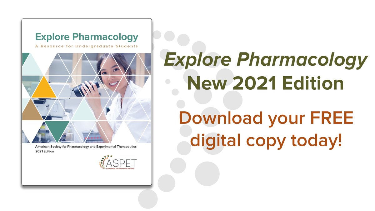 ASPET's tweet image. Check out the new 2021 edition of Explore Pharmacology - a resource for students interested in exploring the different pharmacology career paths. bit.ly/3vWtdkc