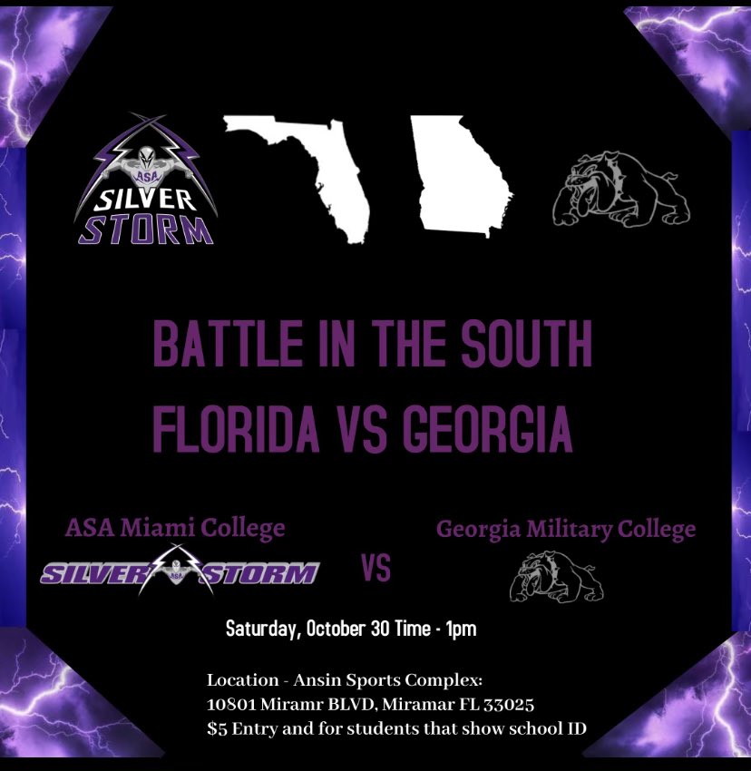 All college coaches and high school recruits come out this weekend as we take on Georgia Military College in the #BattleNTheSouth #FloridaVsGeoria #JUCO