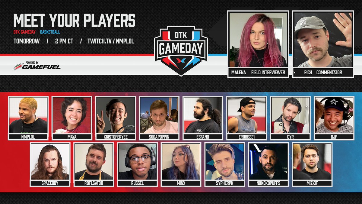 🏀 OTK GAMEDAY: BASKETBALL 🏀

TOMORROW @ 2 PM CST

Twitch.tv/nmplol