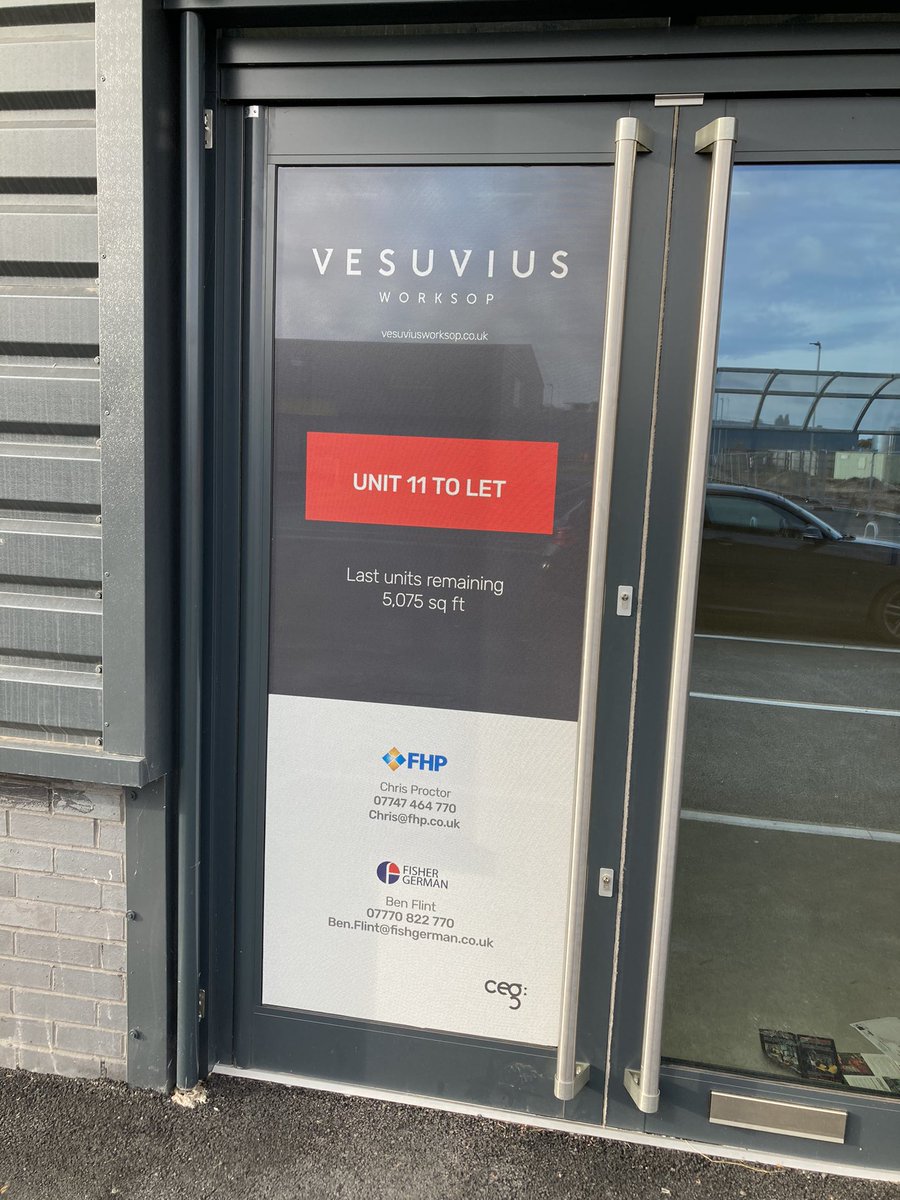 surveyorben's tweet photo. Only a couple of units left at Vesuvius Worksop. 3,750 and 5075 sq ft available to let. 

Units looking proper smart! #worksop #nottinghamshire  #property

@FisherGerman https://t.co/PvA5i1RkUt