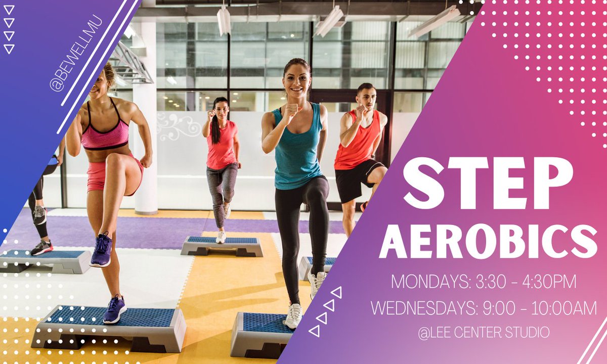 Marymount_HHP's tweet photo. There is a new exercise class being offered by Dr. Pappa, step aerobics! Step aerobics has all the benefits of a high-intensity cardio workout w/o putting stress on your joints. It improves overall fitness by building strength, endurance, reducing fat, &amp; boosting your cv health. https://t.co/qLsFszGT87