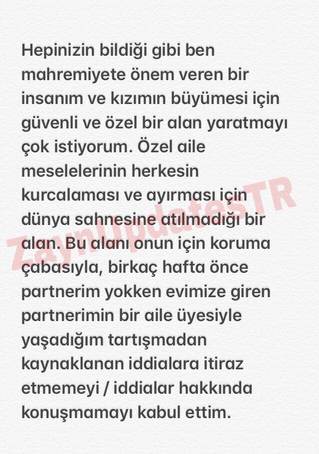 ZaynUpdatesTR's tweet photo. Zayn, kızı Khai’nin basına sızdırılan fotoğrafları ve aile içinde yaşadığı çatışma hakkında: https://t.co/jf6M6gUiXb