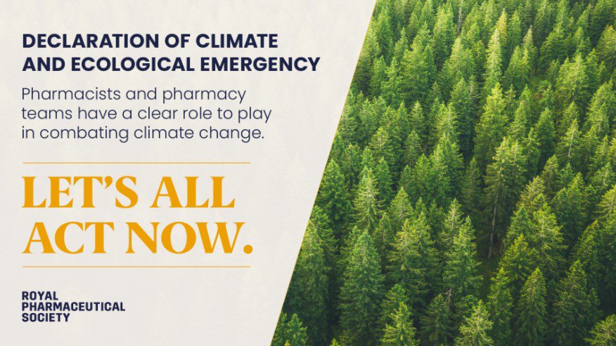 RSharmaPharma's tweet photo. Today we published our RPS environmental sustainability policy. 
Medicines account for 25% of NHS carbon emissions &amp; can have other detrimental impacts on our environment. 
Please read our policy on reducing environmental harm from medicines: https://t.co/yhjLIPS4hD @rpharms https://t.co/Zsjob9ZlTE