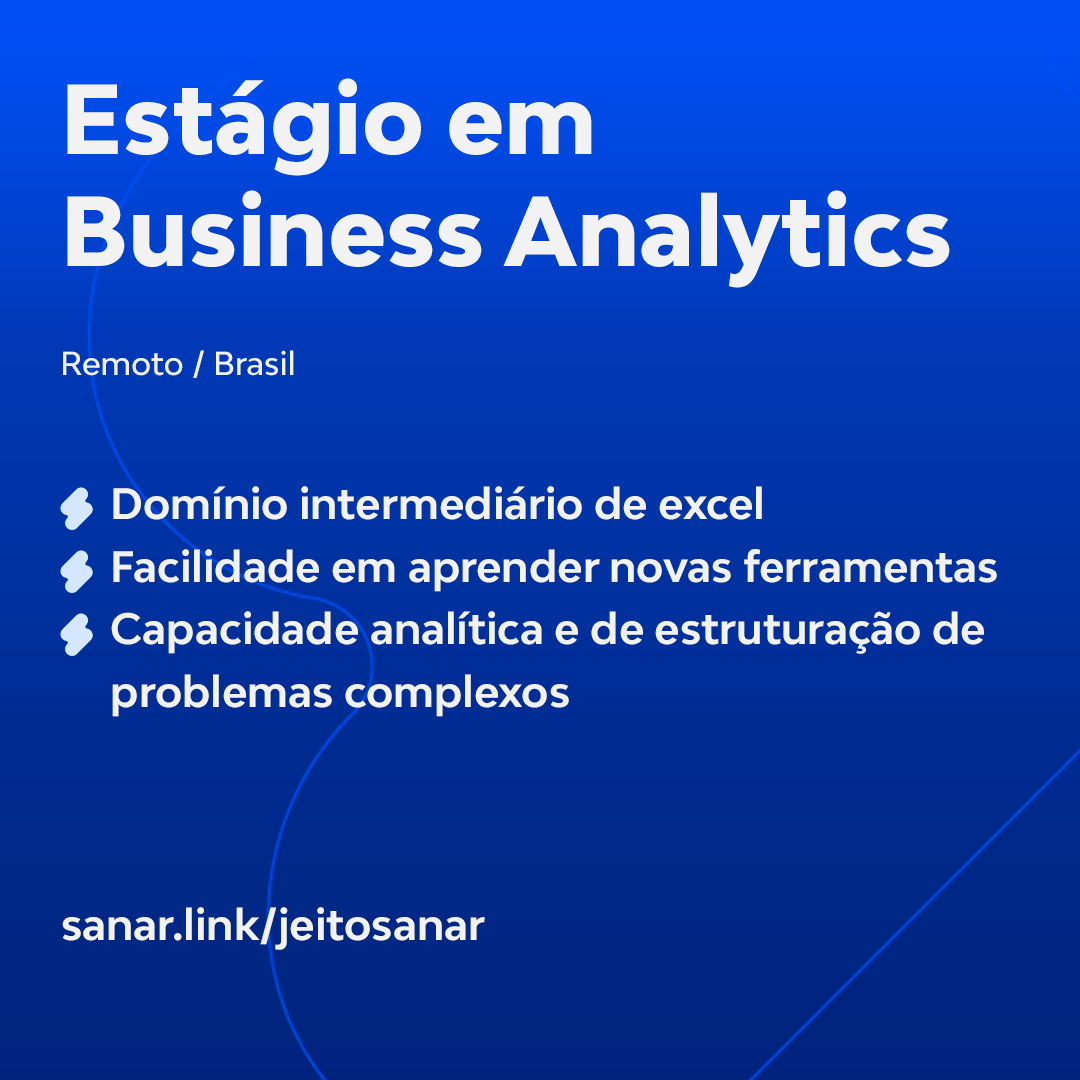 sanartech's tweet photo. - Estágio em Marketing de Performance
- Estágio em Business Analytics

Inscreva-se na nossa página de carreiras:
https://t.co/qDELHxkzFE https://t.co/EB5CugfEpU