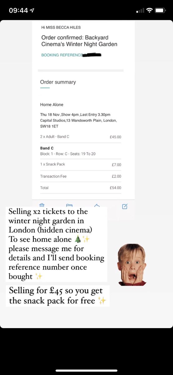 beccaahox's tweet photo. Messsge me for details ✨🎄 #london #hiddencinema #HomeAlone #tickets https://t.co/74cRXpOzE0