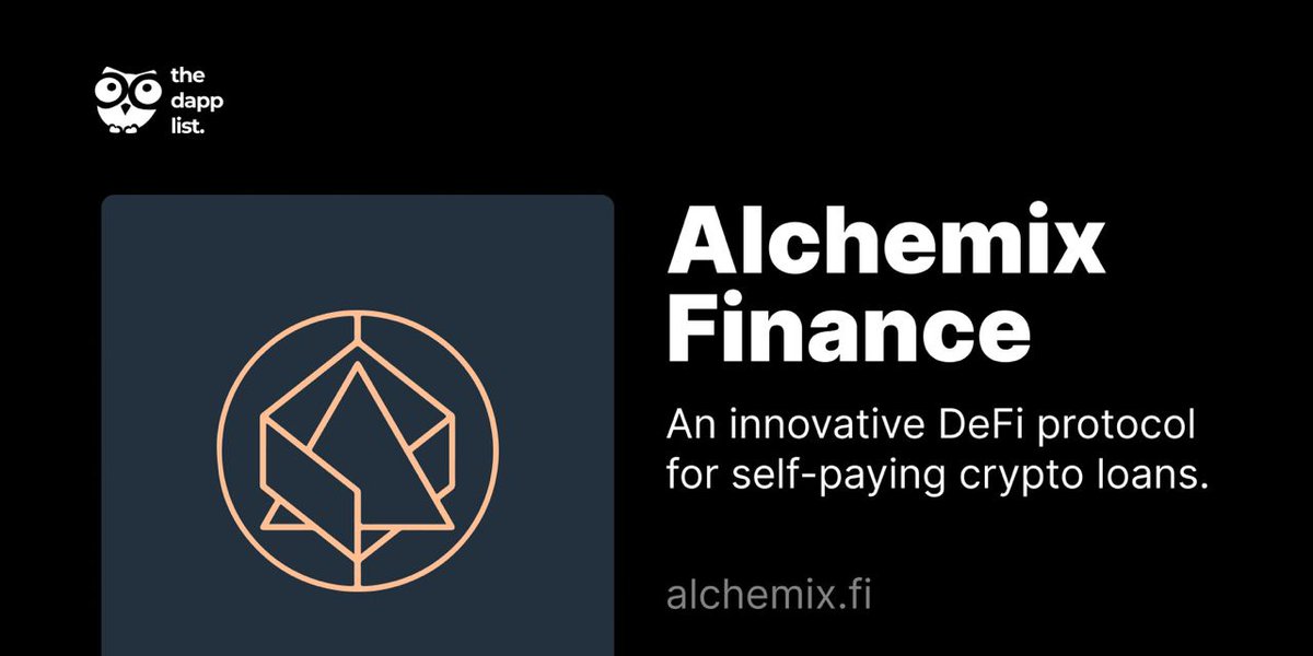RvCh02568990's tweet image. Alchemix Finance listed this week on Thedapplist V2 🎉

A future-yield-backed lending &amp;amp; borrowing platform.

#TraverseToWeb3 w/ us v2.thedapplist.com 🚀