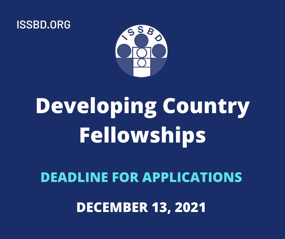ISSBD (@issbd) on Twitter photo ISSBD just launched a call for one of its fellowships to assist the professional development of early career scholars in developing countries! Please, help to share these news! bit.ly/3DEkwgG ISSBD just launched a call for one of its fellowships to assist the professional development of early career scholars in developing countries! Please, help to share these news! bit.ly/3DEkwgG
