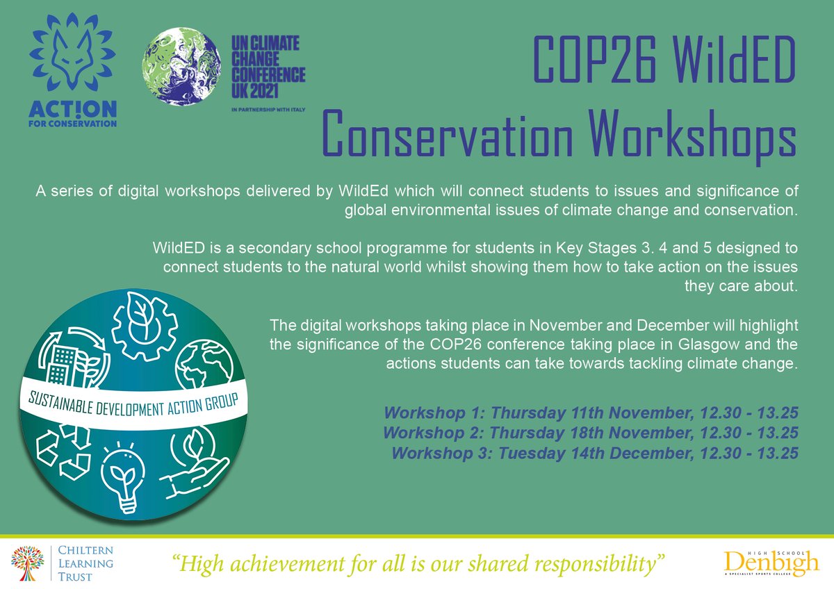 DenbighHigh's tweet photo. Our eco-leaders and school council started their WildEd Journey yesterday exploring the latest data on climate threats and selecting one environmental project to take action on #actionforconservation #wilded #cop26 @CorderMrs @miss_sikdar @MissDBuck1 @MissTafadar @MissDBuck1 https://t.co/GVkVWVtHTr