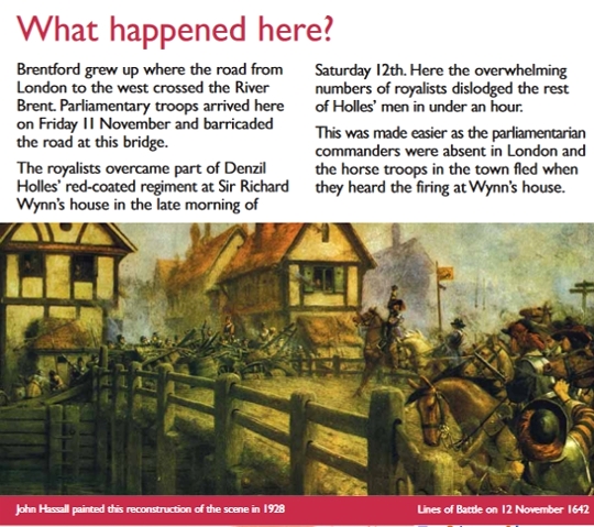 The Battle of #Brentford took place #otd in 1642, between a detachment of the Royalist army under the command of Prince Rupert and two infantry regiments of Parliamentarians. #EnglishCivilWar brentfordandchiswicklhs.org.uk/the-battle-of-… Image via <a href="/battleftrust/">Battlefields Trust</a> @EnglishCivilWar <a href="/MuseumCromwell/">The Cromwell Museum</a>