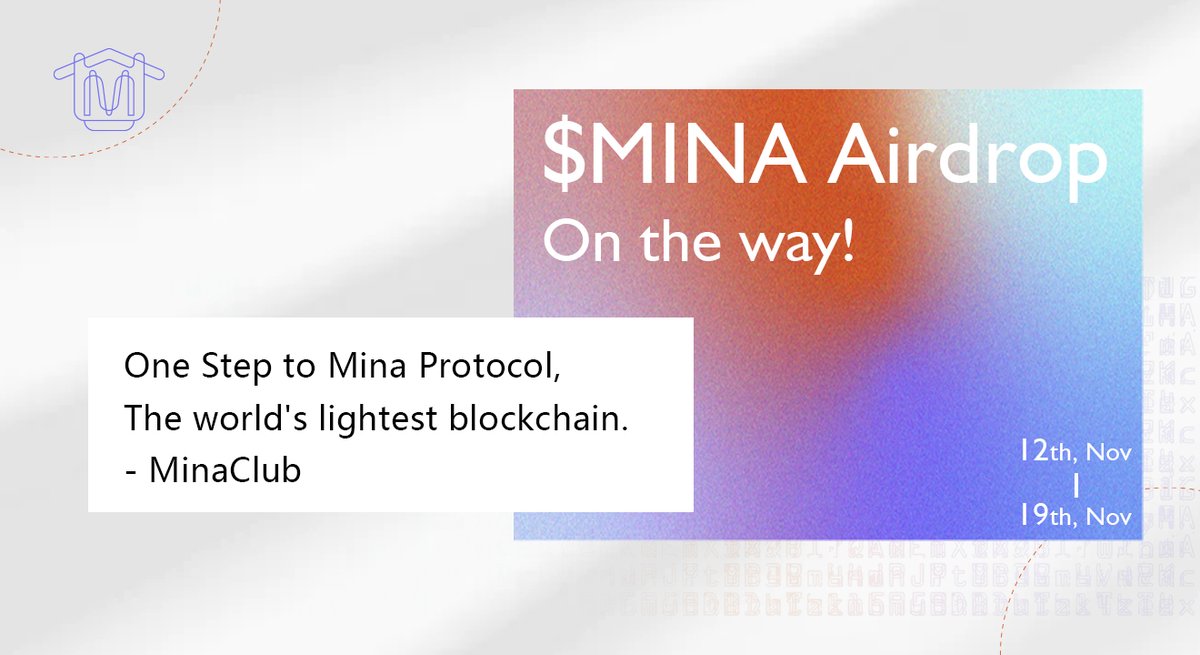 MinaClub_22Kb's tweet photo. Salute to the partnership between #twitter and 
@minaprotocol, #minaclub is planning to airdrop $mina to 100 #Minafam

1. Follow @minaclub_22kb
2. Like &amp; Quote Tweet with your $Mina address, tag #twitter #minaclub #mina
3.Join in https://t.co/xz00nr5kb9 https://t.co/r2w1dobDoF