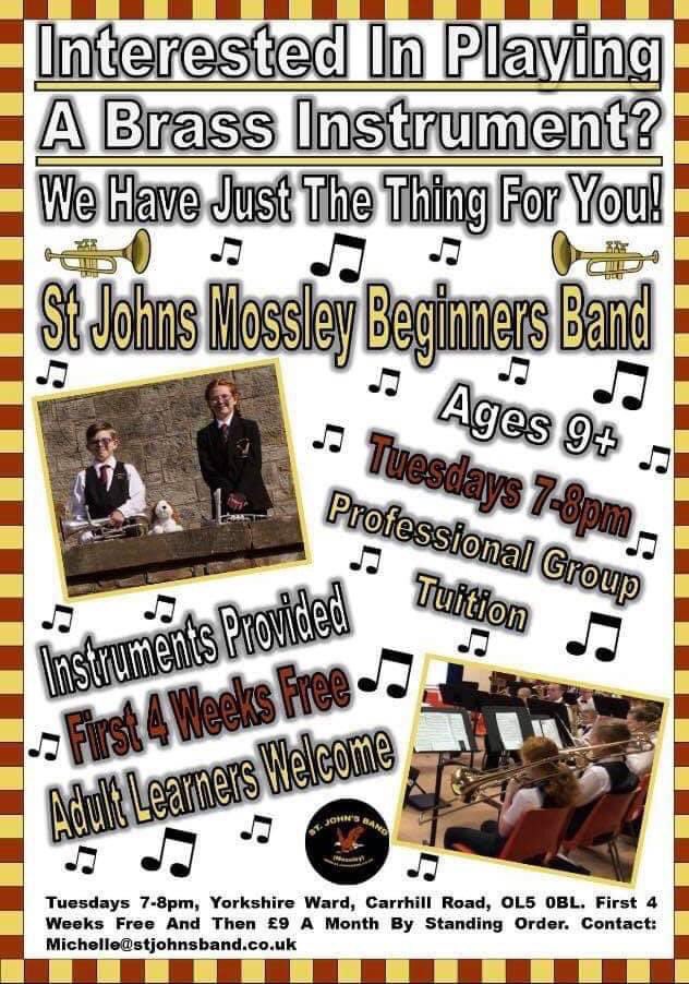 stjohnsband's tweet photo. Fantastic to welcome @coopuk pioneer member Sian last night to see what a difference #CommunityCause funds have made to our young people in the learner and main bands. Great to perform our world premiere for her! #Mossley #ItsWhatWeDo https://t.co/hEQcxhDoFd https://t.co/zFqf3ETgEa