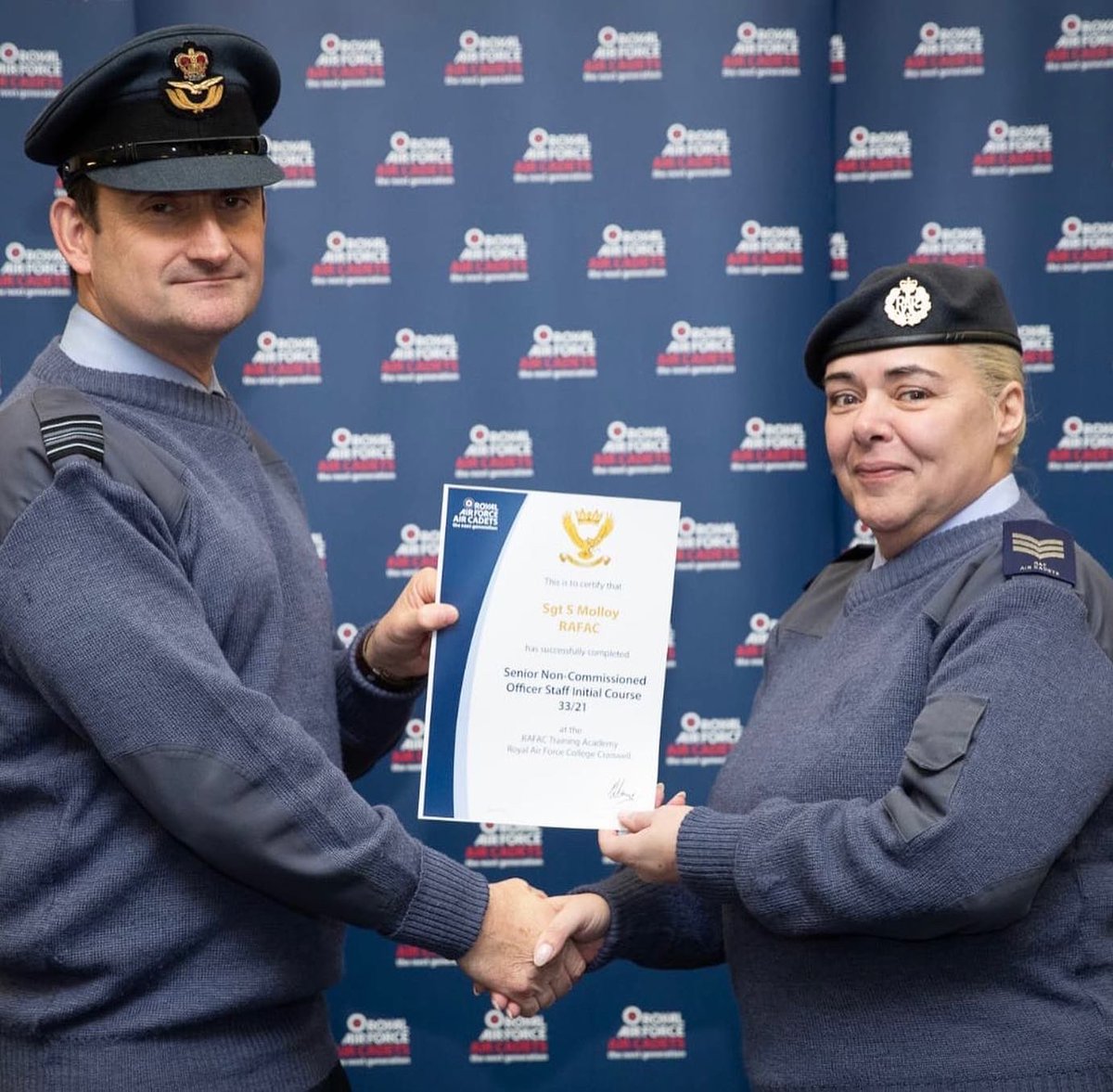 9FsquadronATC's tweet photo. 👋 to our newly &amp; officially appointed Sergeants (RAFAC) of 9F, Sgt Molloy &amp; Sgt Morante. A huge congrats &amp; well done to both for successfully completing their Senior Non-Commissioned Officer Staff Initial Course (SSIC) at RAF Cranwell. 9F, family &amp;  friends are so proud! 👏 https://t.co/J4B3q8Gbo3