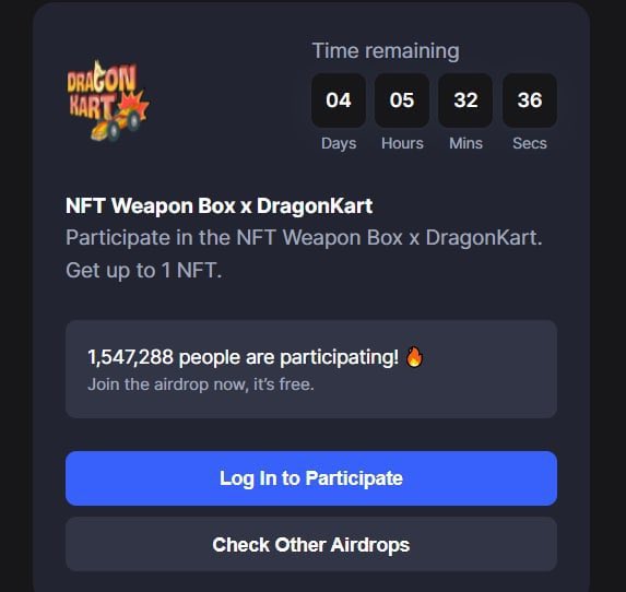 A good result was announced that more than 1 million participants registered! since #CoinMarketCap #airdrop
  Are you ready to embrace futuristic technology from these #DragonKart dragons?
Collect your powers and join us in the upcoming game!