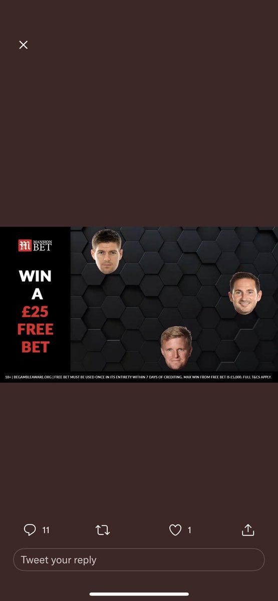 HDesborough's tweet photo. @MansionBet 🤞🏼 https://t.co/hKGKJSipmm
