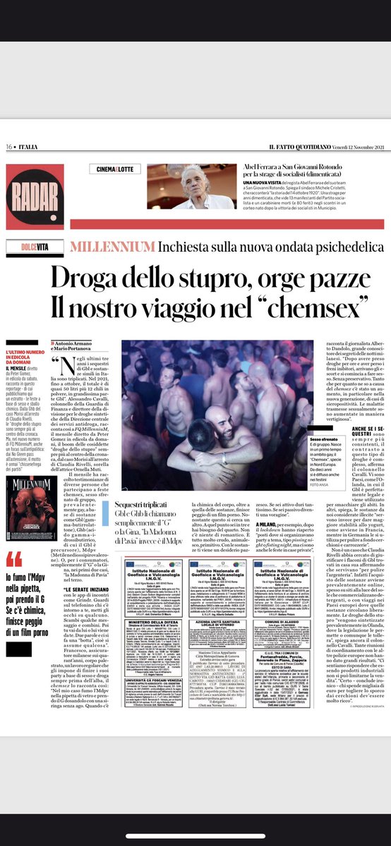 Surfiniae's tweet photo. #13Novembre #Sabato Edce #FQMillenium @petergomezblog ci illustrerร la nuova tendenza al Sesso Chimico @FqMillennium #ChemSex https://t.co/rOa1mduJg7