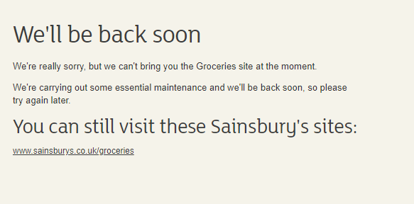 MB64361508's tweet photo. @sainsburys @currymonster80 Pretty sure your own error message confirms it's not cookies or cache related... https://t.co/7EGGPB931R