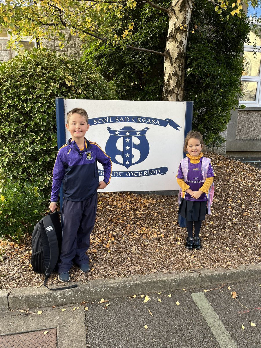 SSTParents's tweet photo. Toby (2nd class) &amp; Mila (Junior Infants) delighted to wear their jerseys to support @KCrokesGAAClub ahead of this weekends Senior Hurling Final. Good luck to the Ladies Senior Football team for their final on Sunday. A fantastic weekend of sport ahead for the club. Crokes Abu!! https://t.co/x7QG700Saf