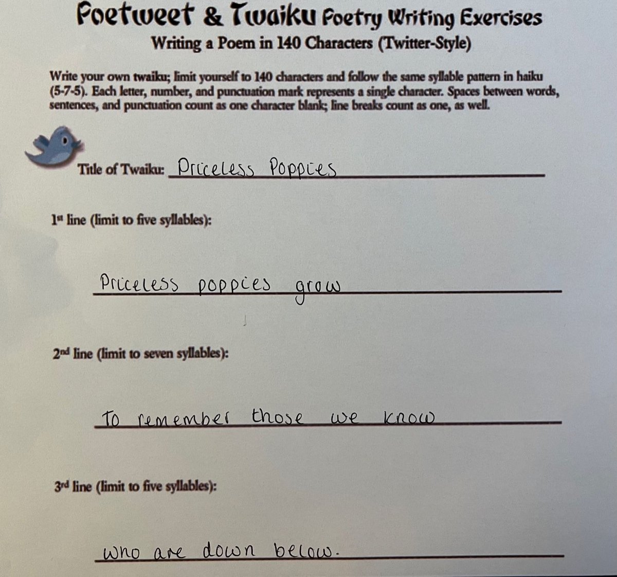 Y9 hybrid poetry - a Twaiku (combination of a tweet and a haiku) with messages of Remembrance <a href="/PoppyLegion/">Royal British Legion</a> <a href="/EnglishFCAT/">Fylde Coast Academy Trust English</a>