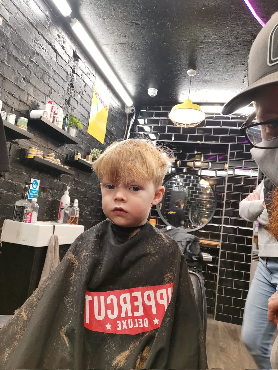 BBQBaby2's tweet photo. First time in the big chair on my own ✂️✂️✂️

Being such a good boy and I'm happy despite what my face is telling you 😐😁

#haircut #trimday #haircuts #haircutting #kidshairstyles #kidshair #kidshaircut #childrenshairstyles #childrenshair https://t.co/4C6k0mcJtL